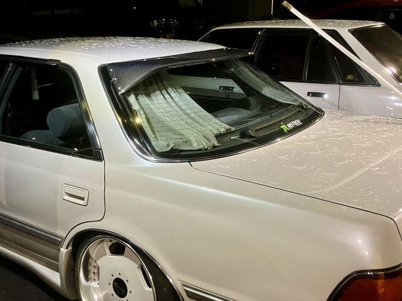 画像4: GX81 JZX81 MX83 マーク2 リアルーフバイザー カーボン (4)